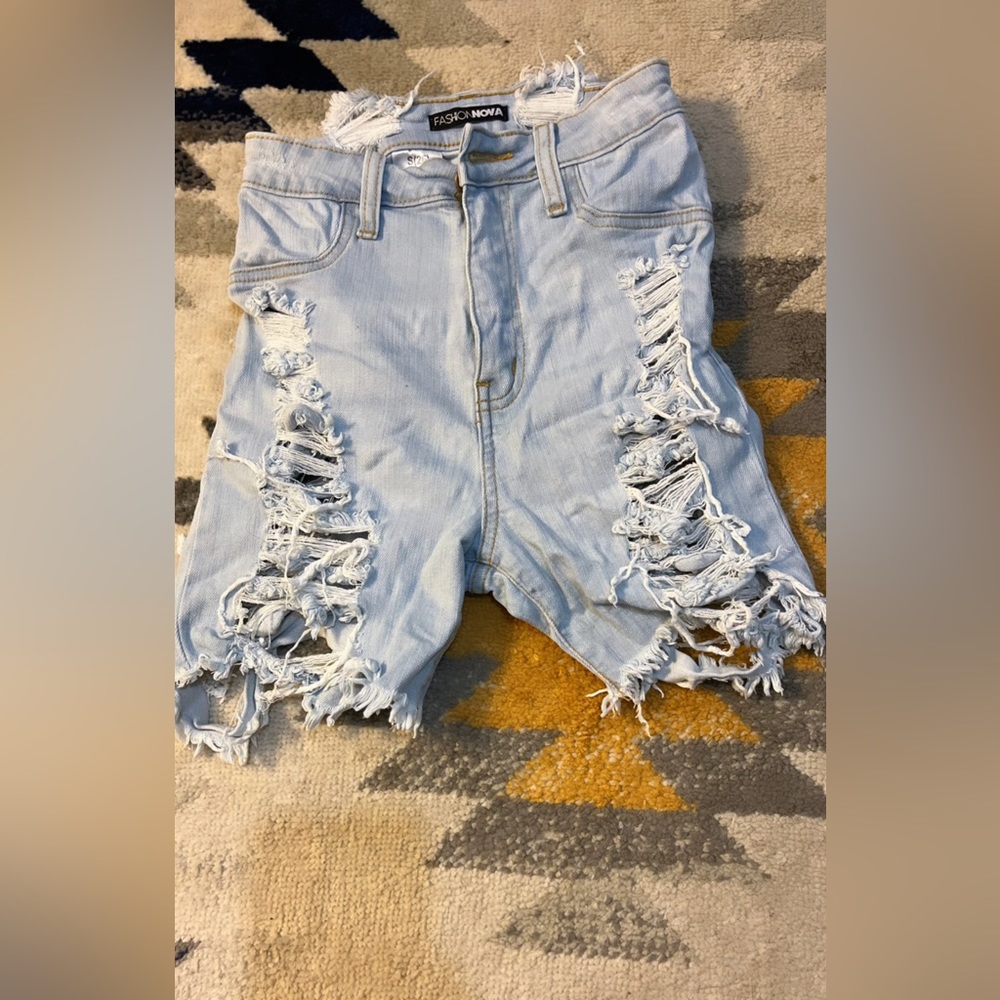 Denim shorts ripped